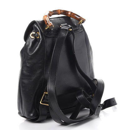 Gucci Calfskin Bamboo Backpack Black 3 of 13