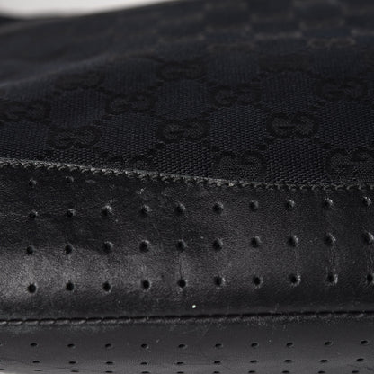 Gucci Monogram Calfskin Perforated Medium Flat Messenger Bag Black 16 of 17