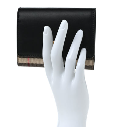 Burberry Grainy Calfskin Vintage Check Small Folding Wallet Archive Beige Black 2 of 6