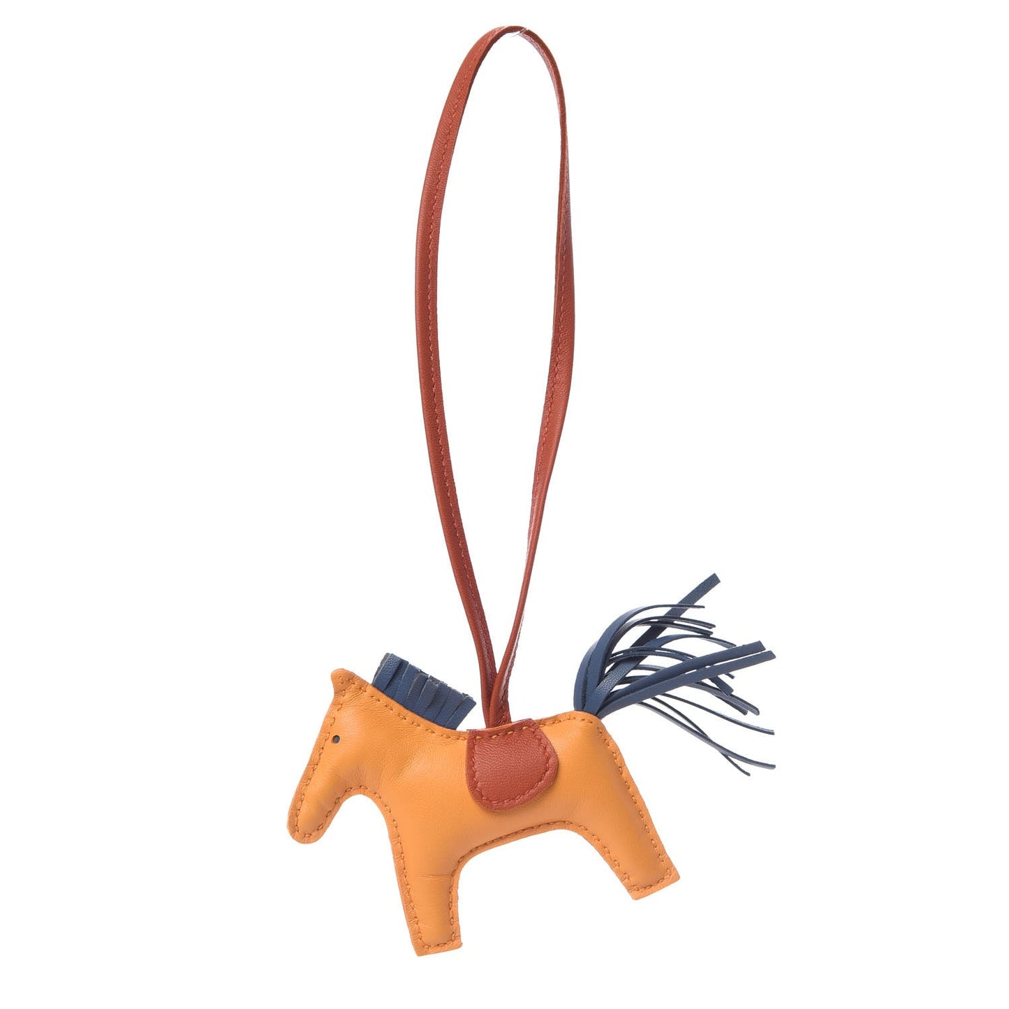 Milo Lambskin Grigri Rodeo Horse Bag Charm PM Jaune D'Or Bleu Agate Cornaline