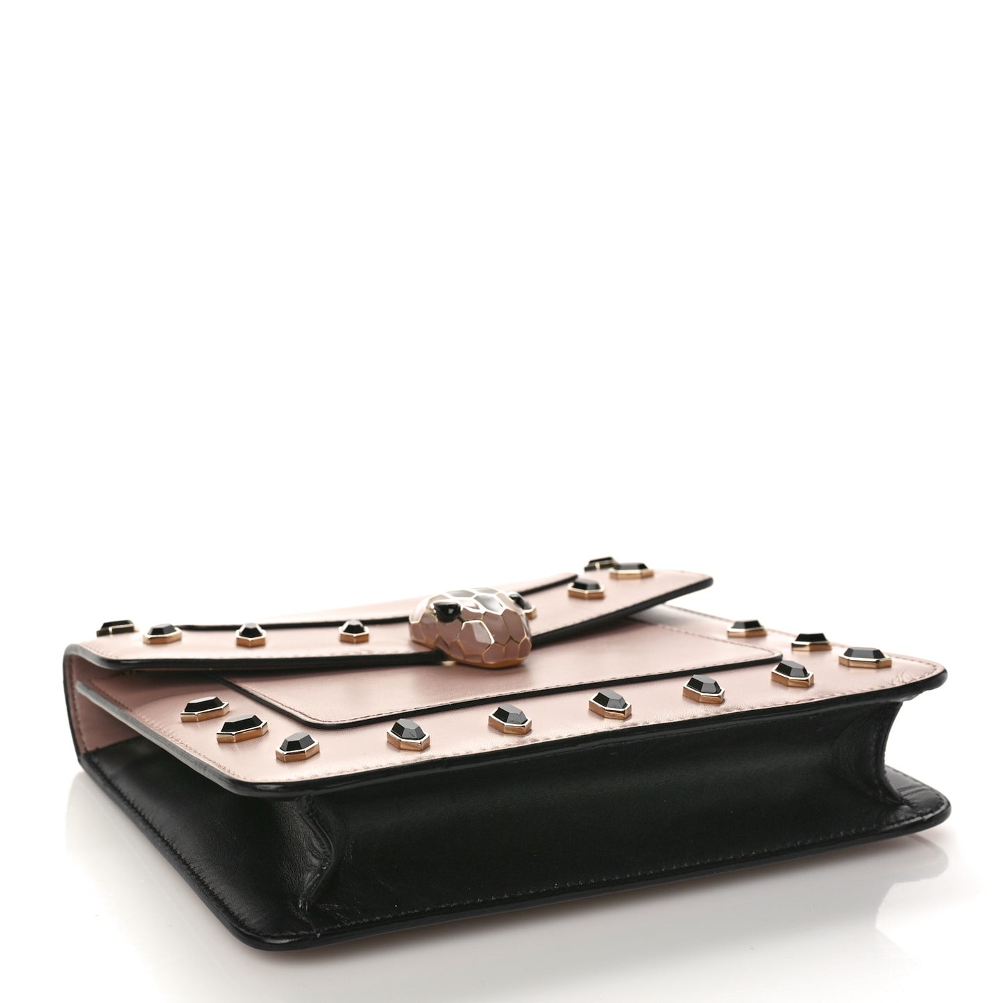 Calfskin Scaglie Studs Serpenti Forever Crossbody Desert Quartz