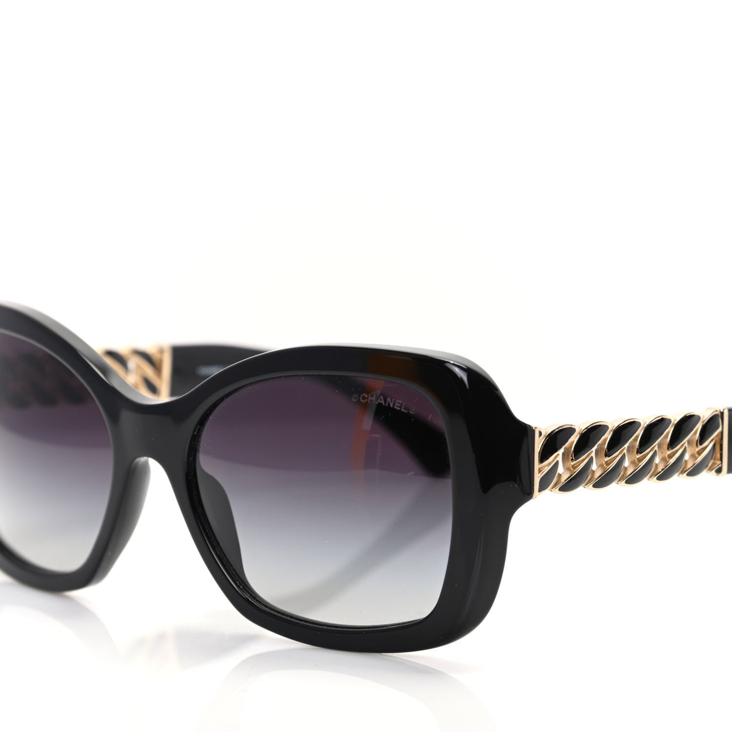 Chanel Acetate Metal Chain Square Sunglasses 5305 Black 7 of 8