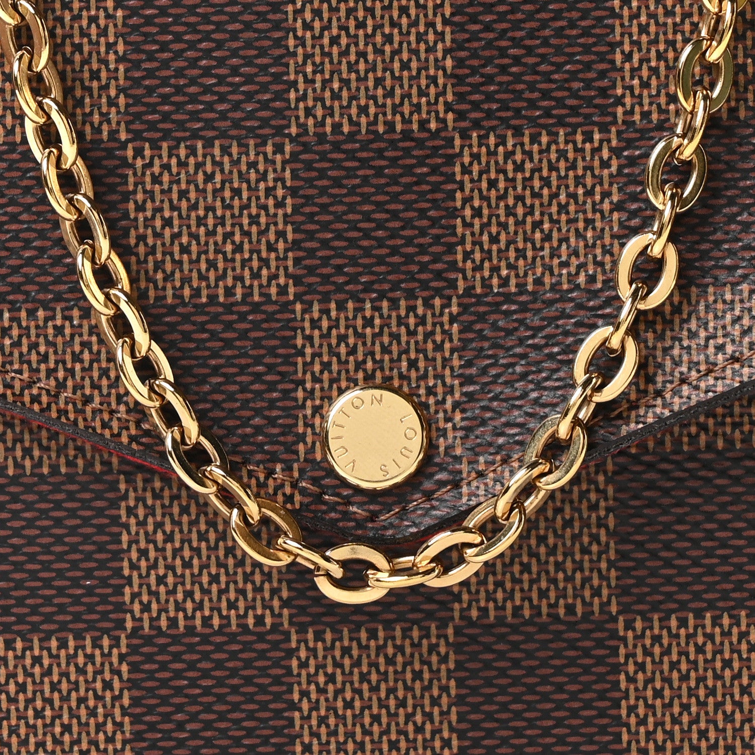 Louis Vuitton Damier Ebene Pochette Felicie Chain Wallet 9 of 11