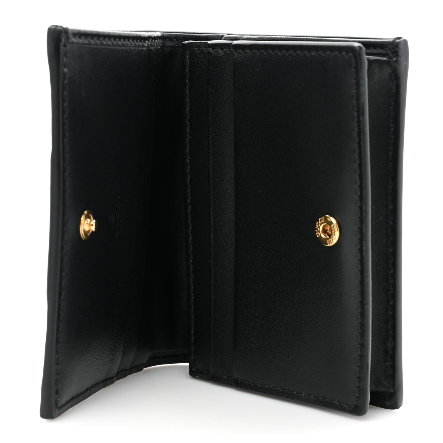 Calfskin GG Matelasse Card Case Wallet Black