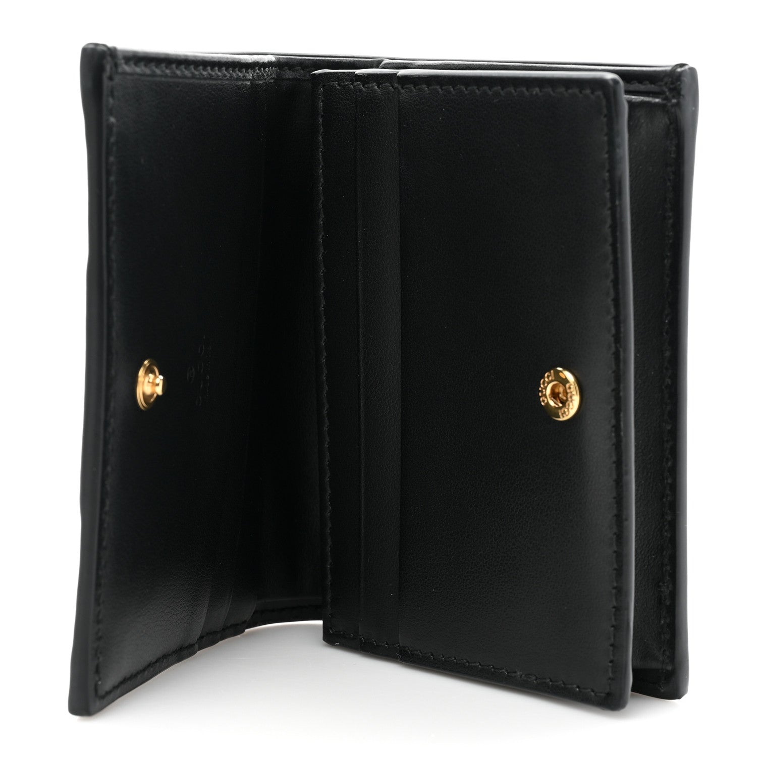 Gucci Calfskin GG Matelasse Card Case Wallet Black 5 of 12
