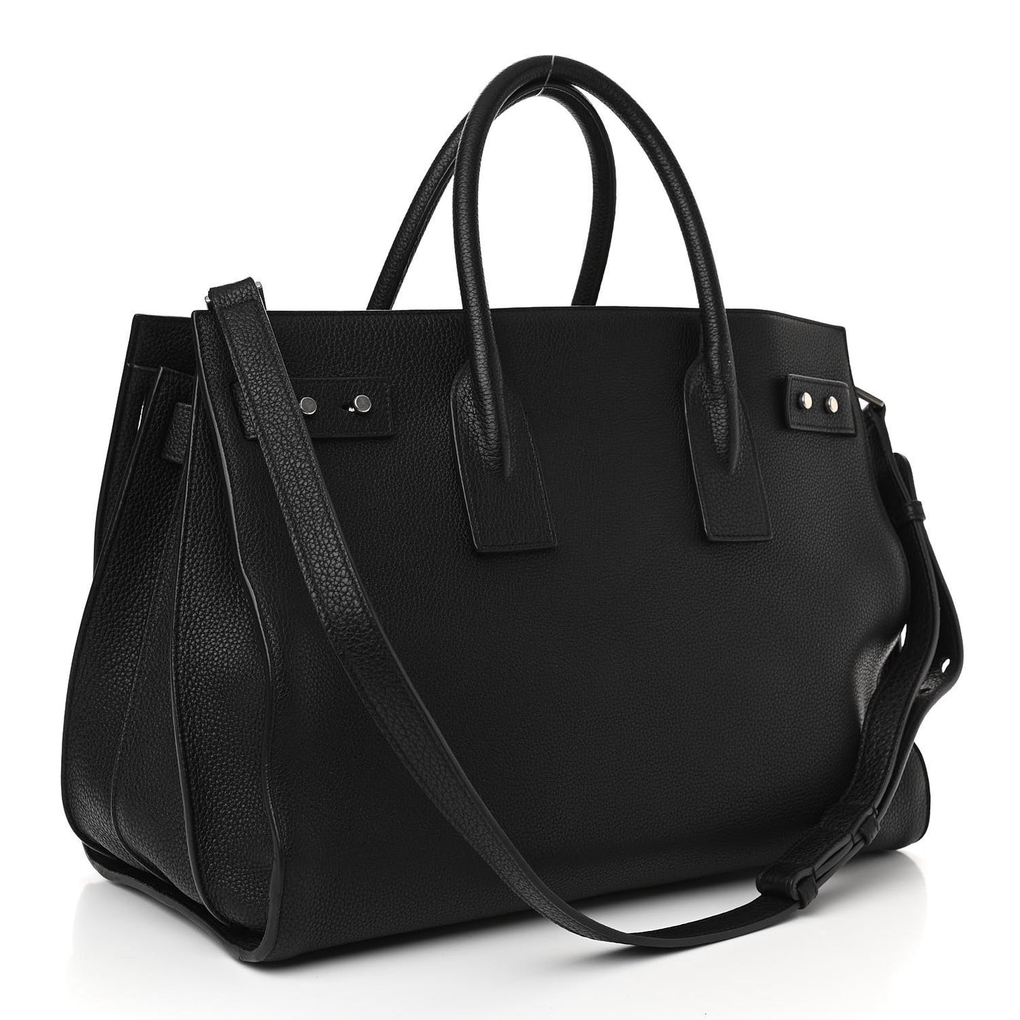 Grained Calfskin Large Souple Sac De Jour Black