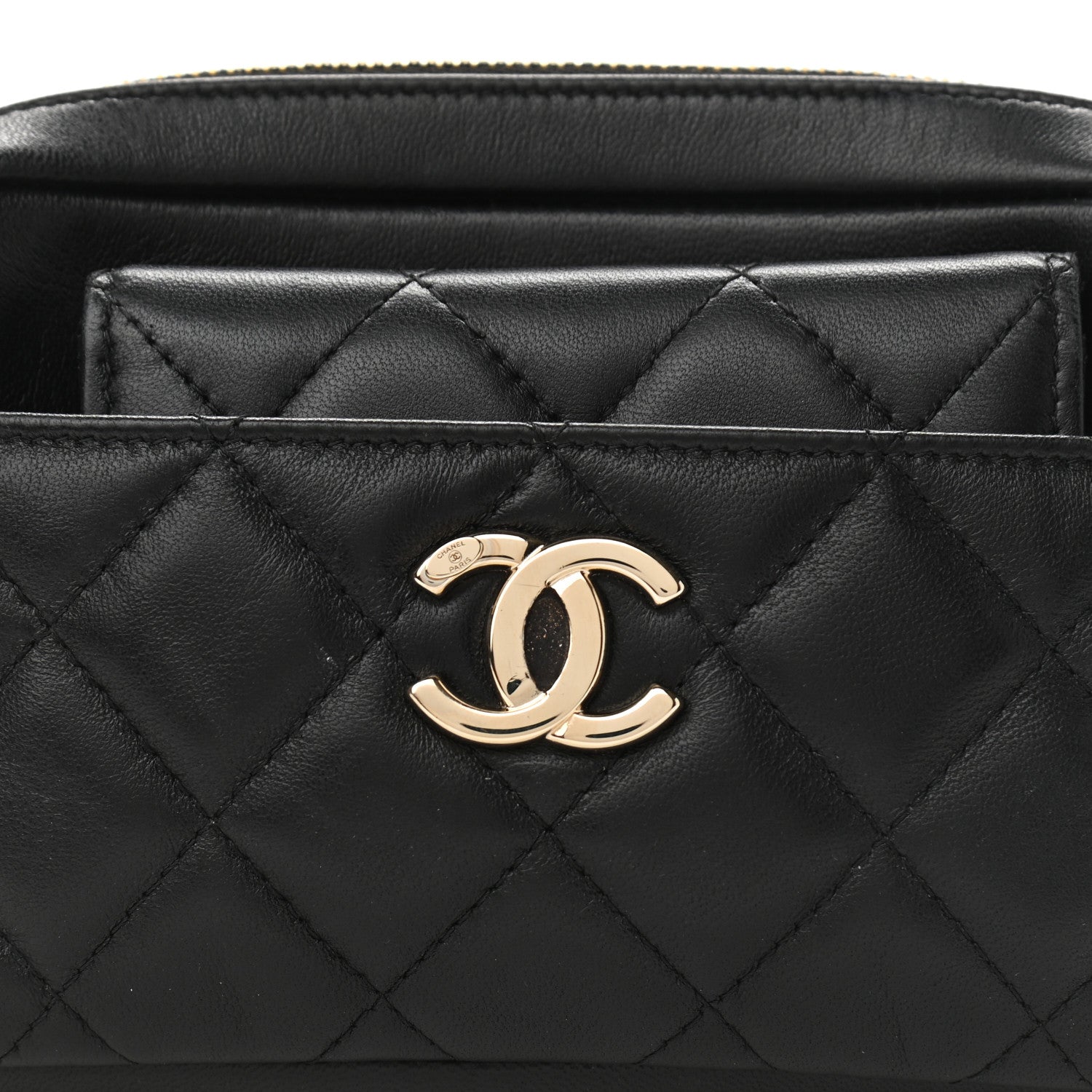 Chanel Lambskin Quilted Waist Bag With Pouch Black 9 of 12