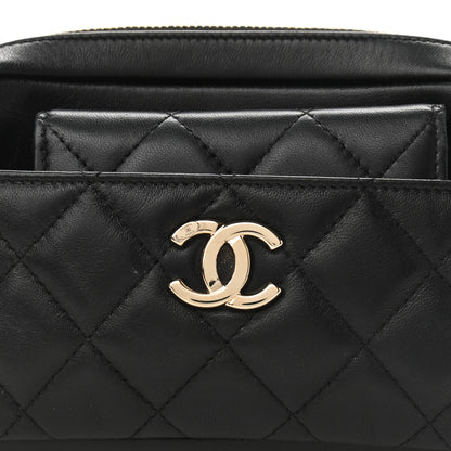 Chanel Lambskin Quilted Waist Bag With Pouch Black 9 of 12