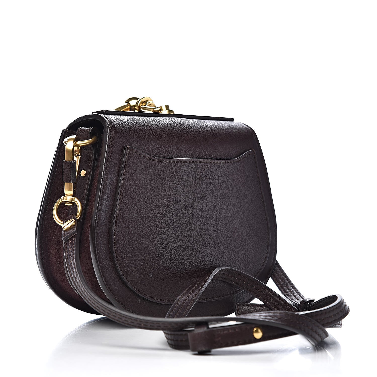 Chloe Calfskin Suede Small Nile Bracelet Bag Carbon Brown 3 of 15