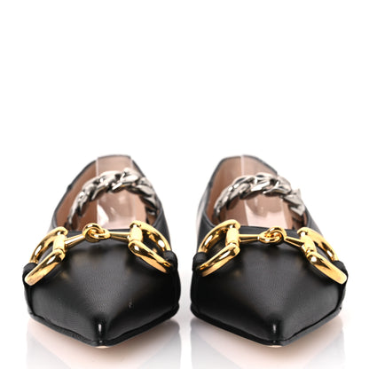 Gucci Nappa Lumiere Deva Horsebit Chain Embellished Flats 35 Black 3 of 11
