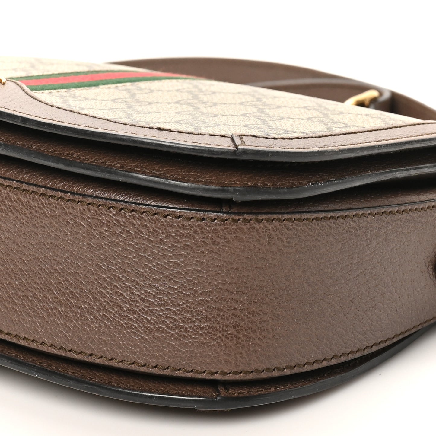 GG Supreme Monogram Web Small Ophidia Flap Messenger Bag Brown