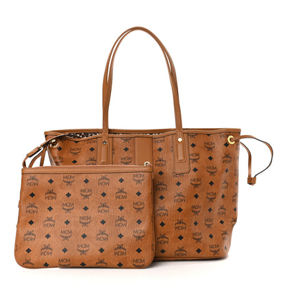 MCM Visetos Medium Liz Reversible Shopper Tote Cognac 9 of 13