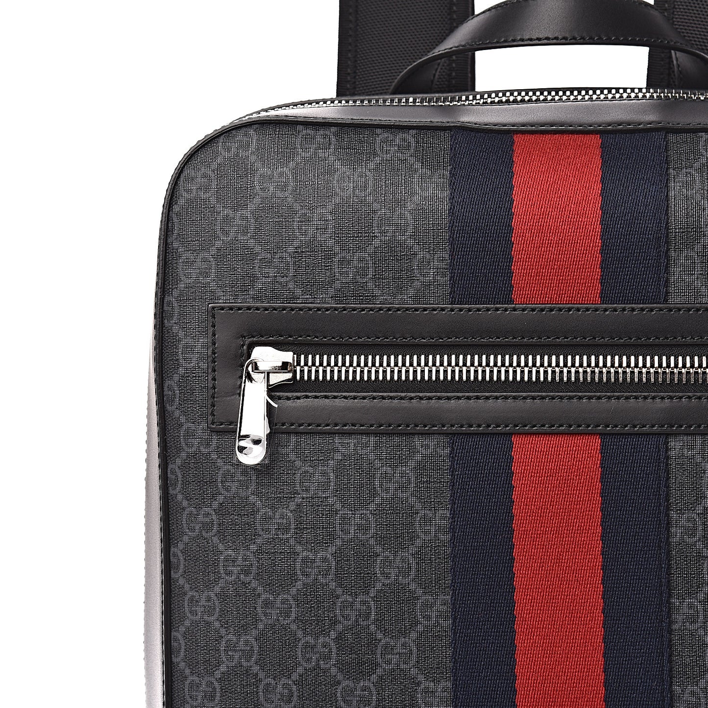 GG Supreme Monogram Web Tote Backpack Black Grey