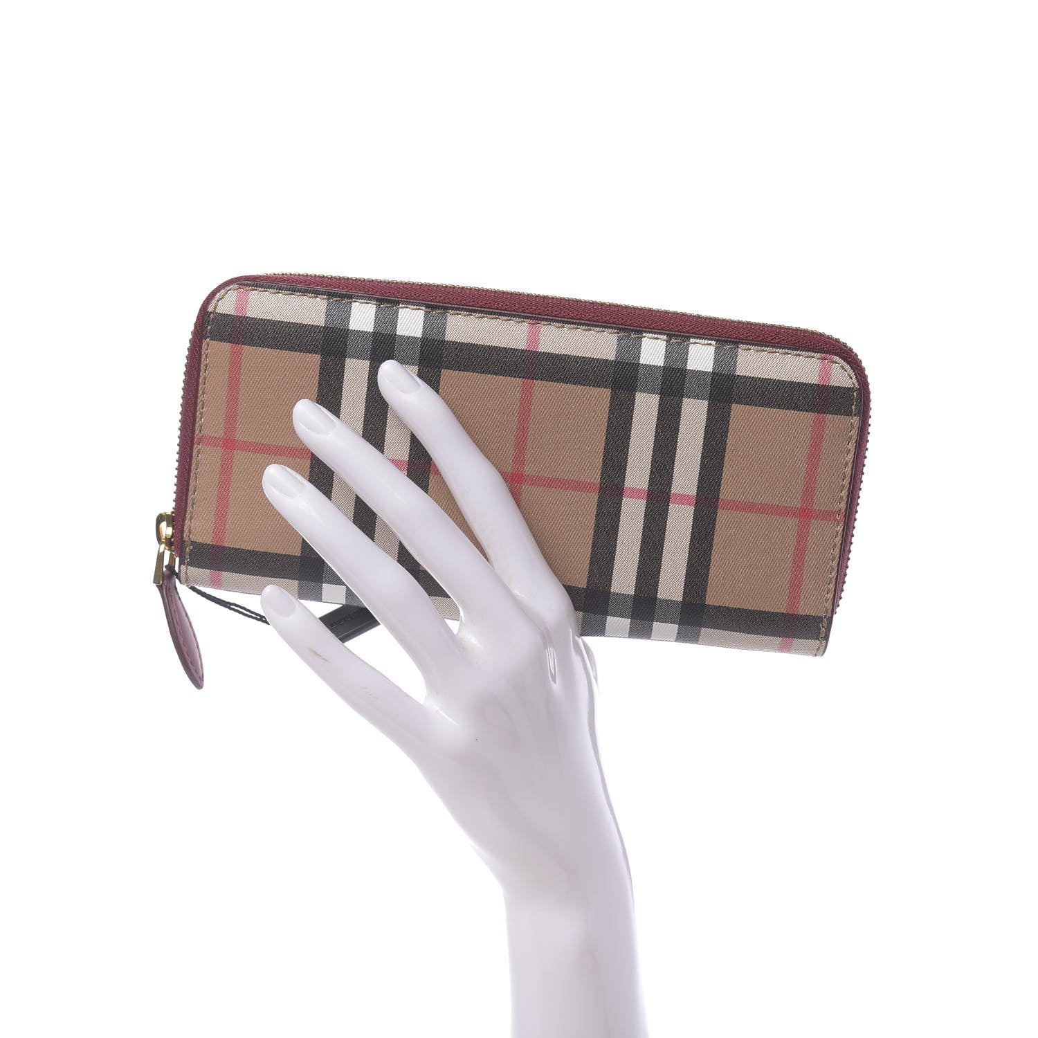 Burberry Vintage Check Elmore Zip Around Wallet Crimson 2 of 8