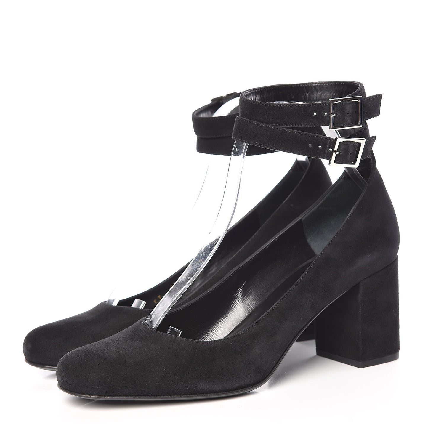 Suede Babies Ankle Strap Pumps 40 Black