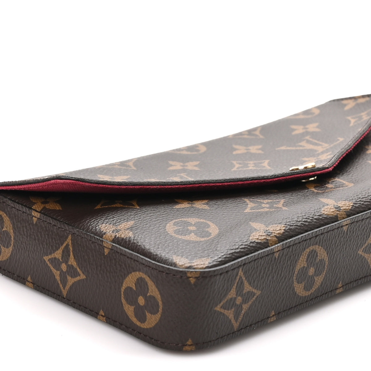 Monogram Pochette Felicie Chain Wallet Fuchsia