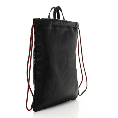 Gucci Calfskin Logo Drawstring Backpack Black 3 of 11