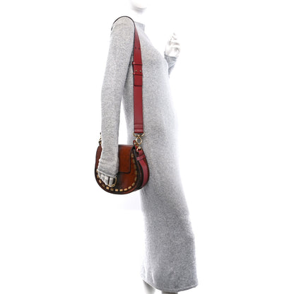 Chloe Calfskin Watersnake Embossed Large Tess Bag Red Black 3 of 9