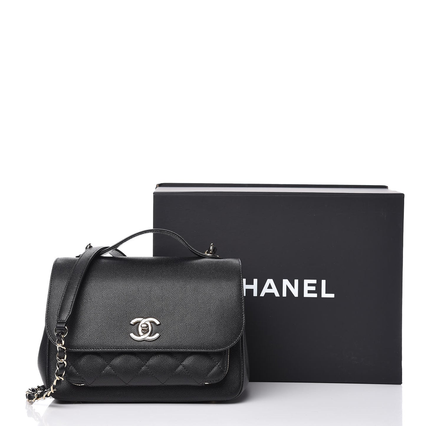 Caviar Quilted Medium Business Affinity Flap Black