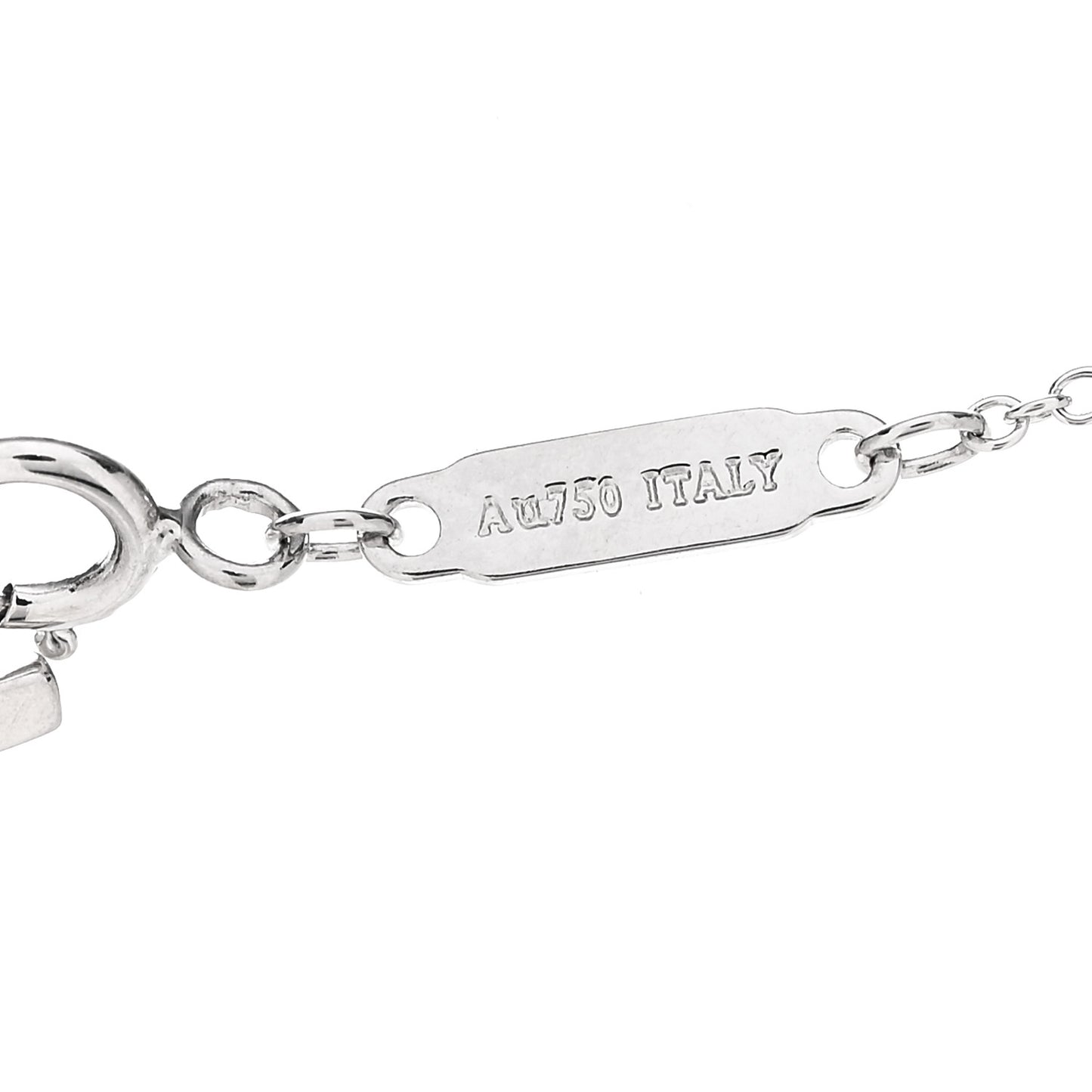 18K White Gold Diamond Mini T Smile Pendant Necklace