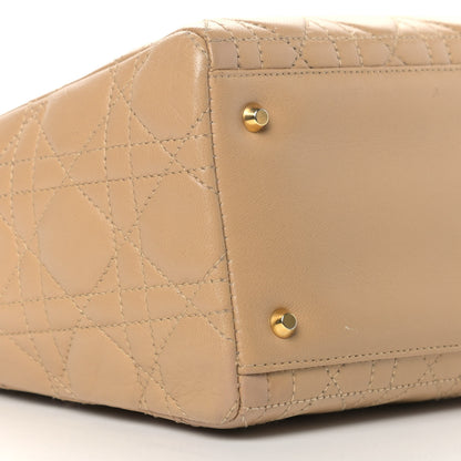 Christian Dior Lambskin Cannage Medium Lady Dior Beige 8 of 9