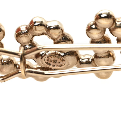 Chanel Crystal Pearl Logo Brooch Gold 3 of 3
