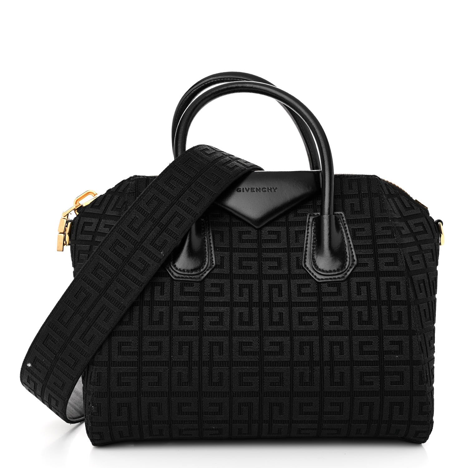 Givenchy Calfskin Jacquard Fabric 4G Small Antigona Black 1 of 13