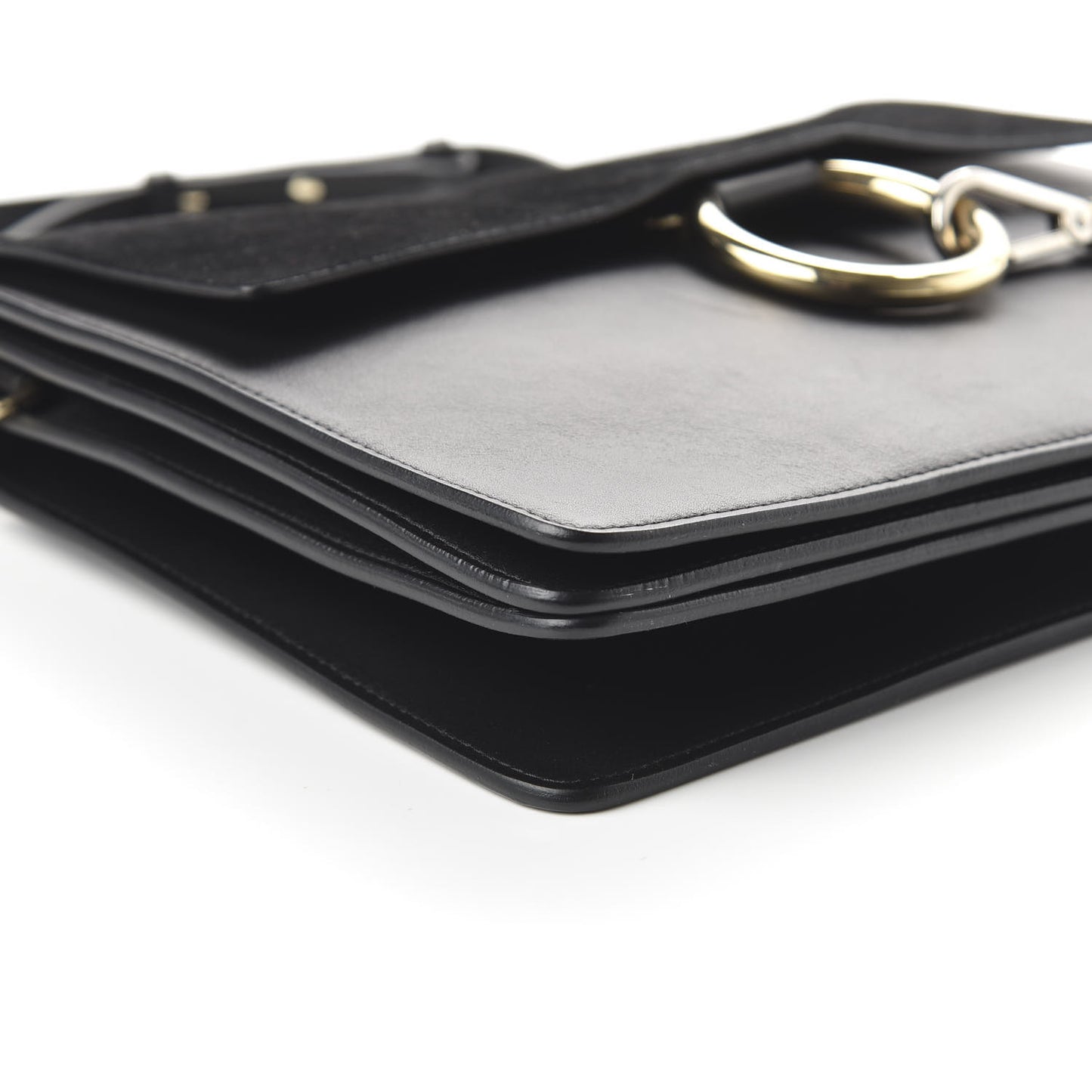 Suede Calfskin Medium Faye Shoulder Bag Black