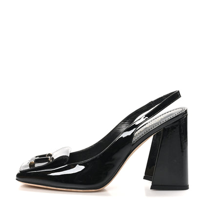 Louis Vuitton Patent Calfskin Shake Slingback Pumps 39 Black 1 of 10