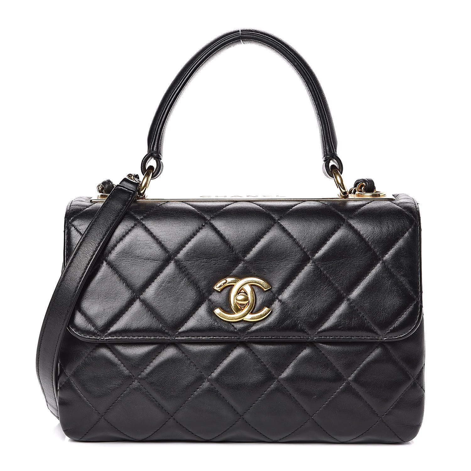 Chanel Lambskin Quilted Small Trendy CC Dual Handle Flap Bag Black 1 of 17