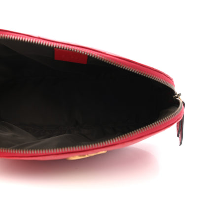 Gucci Calfskin Matelasse Large GG Marmont Pouch Cosmetic Case Hibiscus Red 5 of 8