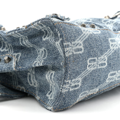 Balenciaga Denim BB Monogram Neo Cagole Handbag XS Blue 9 of 9