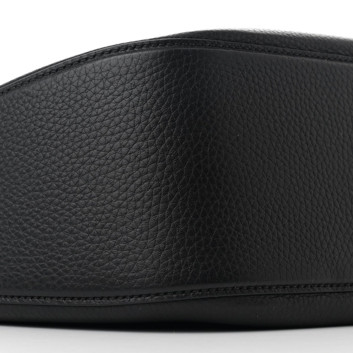 Grainy Calfskin Medium Vlogo Moon Hobo Bag Black
