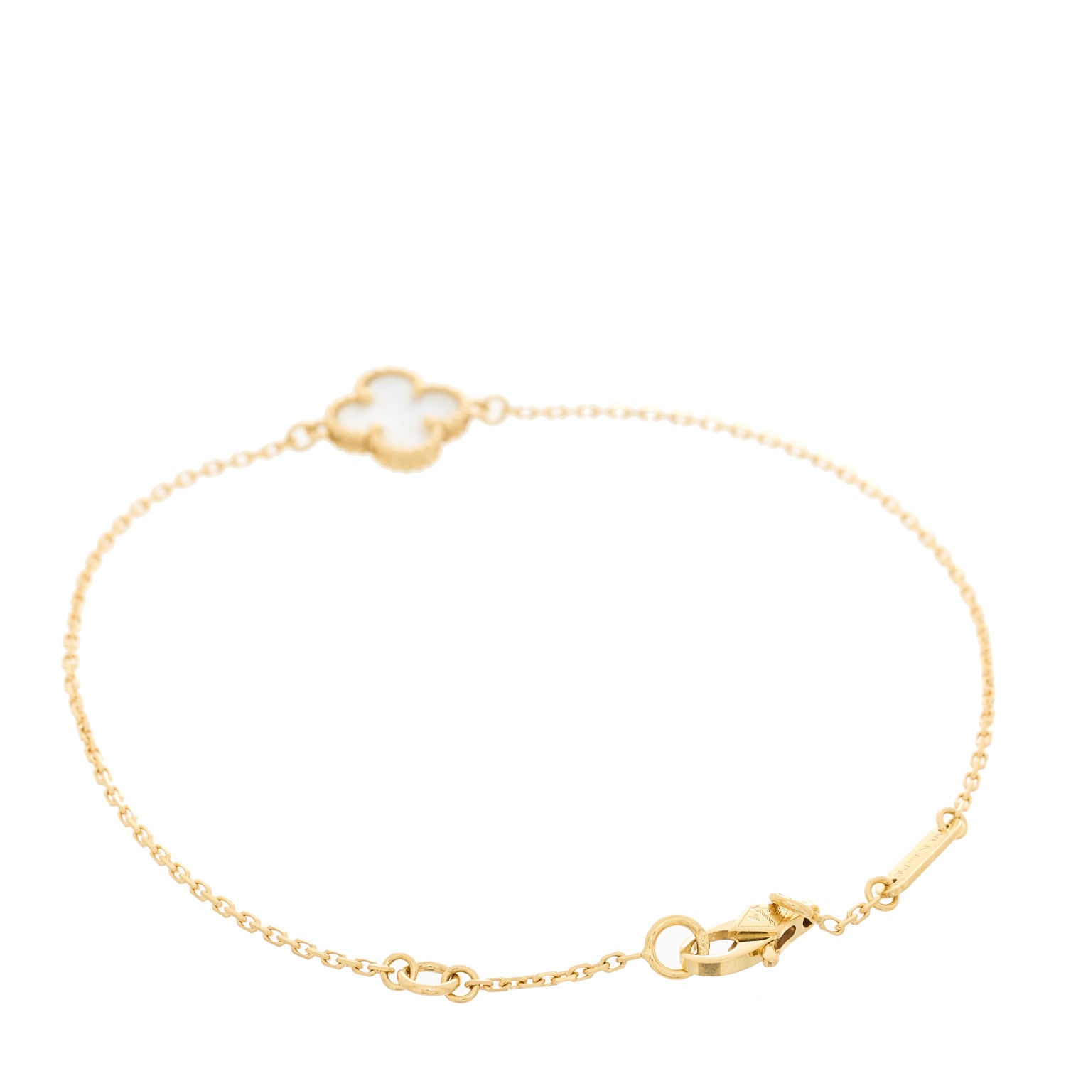 Van Cleef & Arpels 18K Yellow Gold Mother of Pearl Sweet Alhambra Bracelet 2 of 5