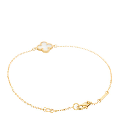 Van Cleef & Arpels 18K Yellow Gold Mother of Pearl Sweet Alhambra Bracelet 2 of 5