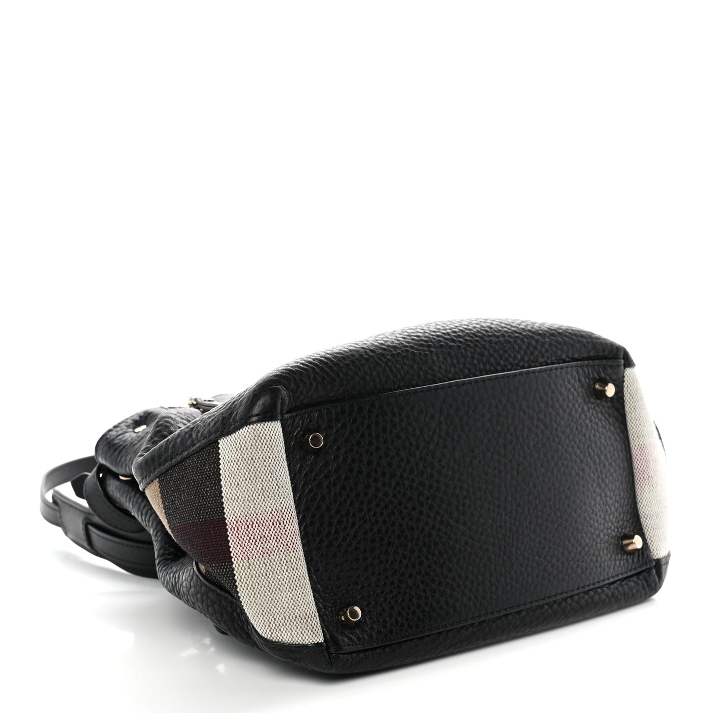 Grainy Calfskin House Check Small Maidstone Black