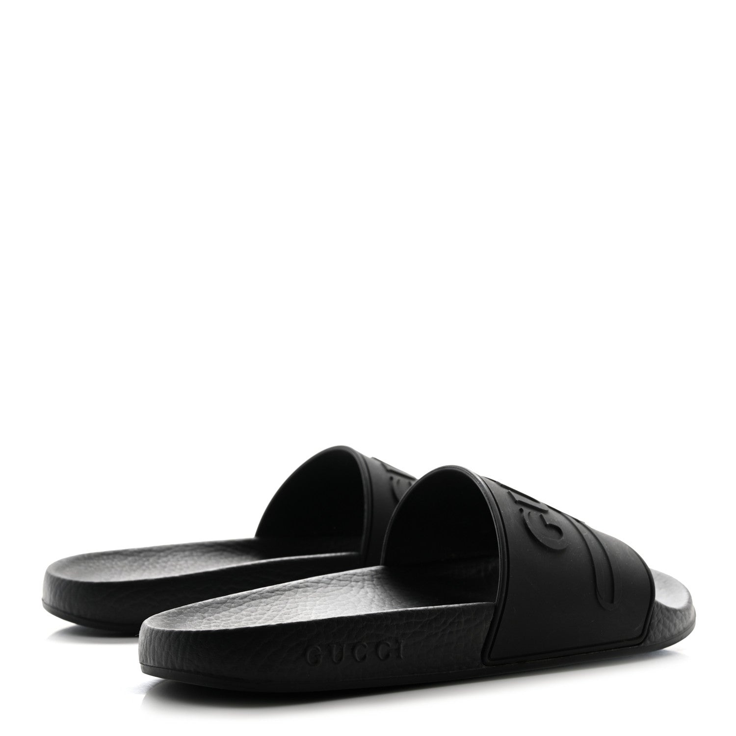 Gucci Rubber Womens Logo Slide Sandals 38 Black 4 of 10
