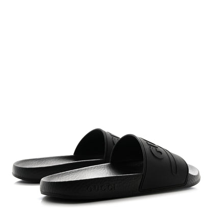 Gucci Rubber Womens Logo Slide Sandals 38 Black 4 of 10
