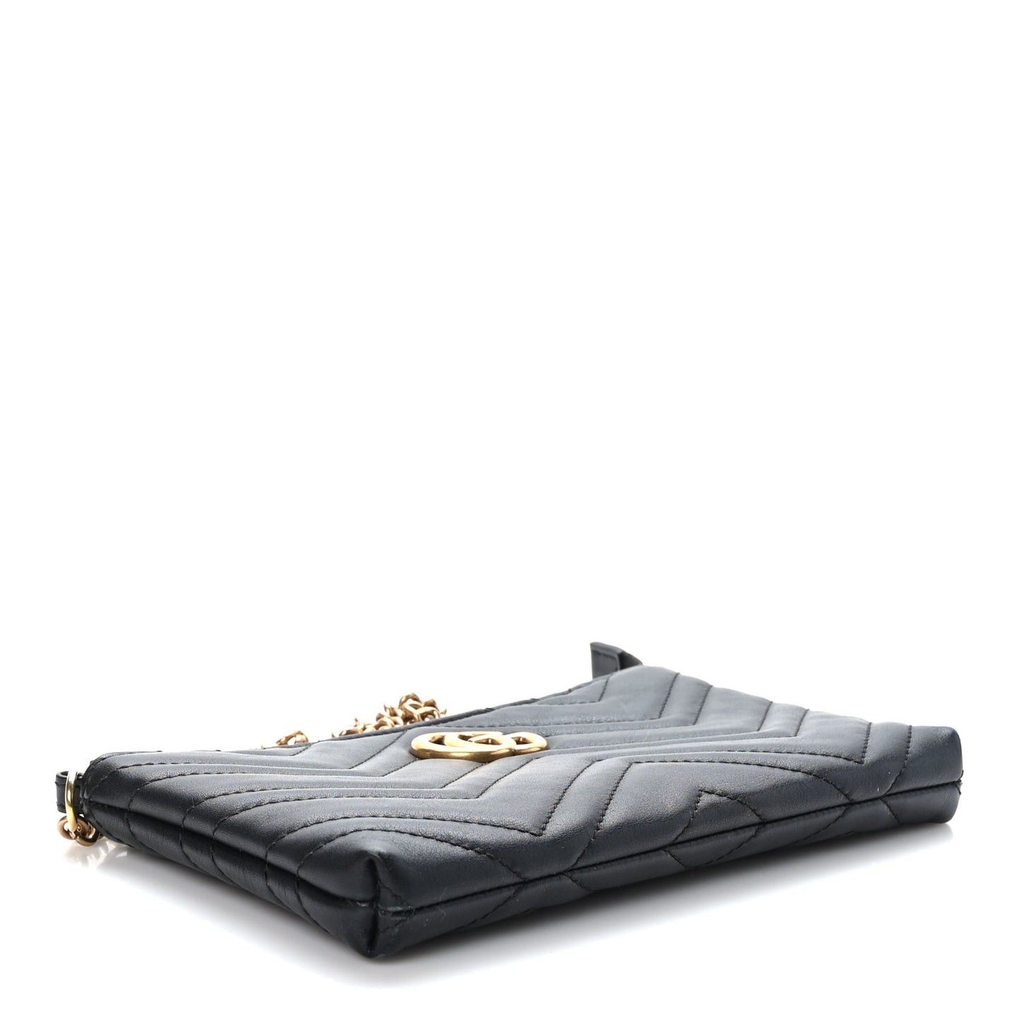 Calfskin Matelasse Mini GG Marmont Chain Bag Black
