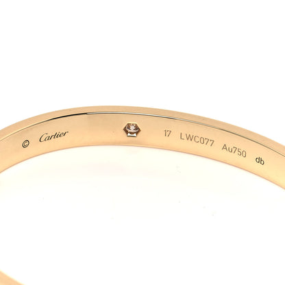 Cartier 18K Yellow Gold 4 Diamond LOVE Bracelet 17 5 of 6