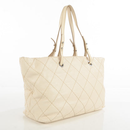 Chanel Glazed Calfskin Large On The Road Tote Beige Clair 3 of 7