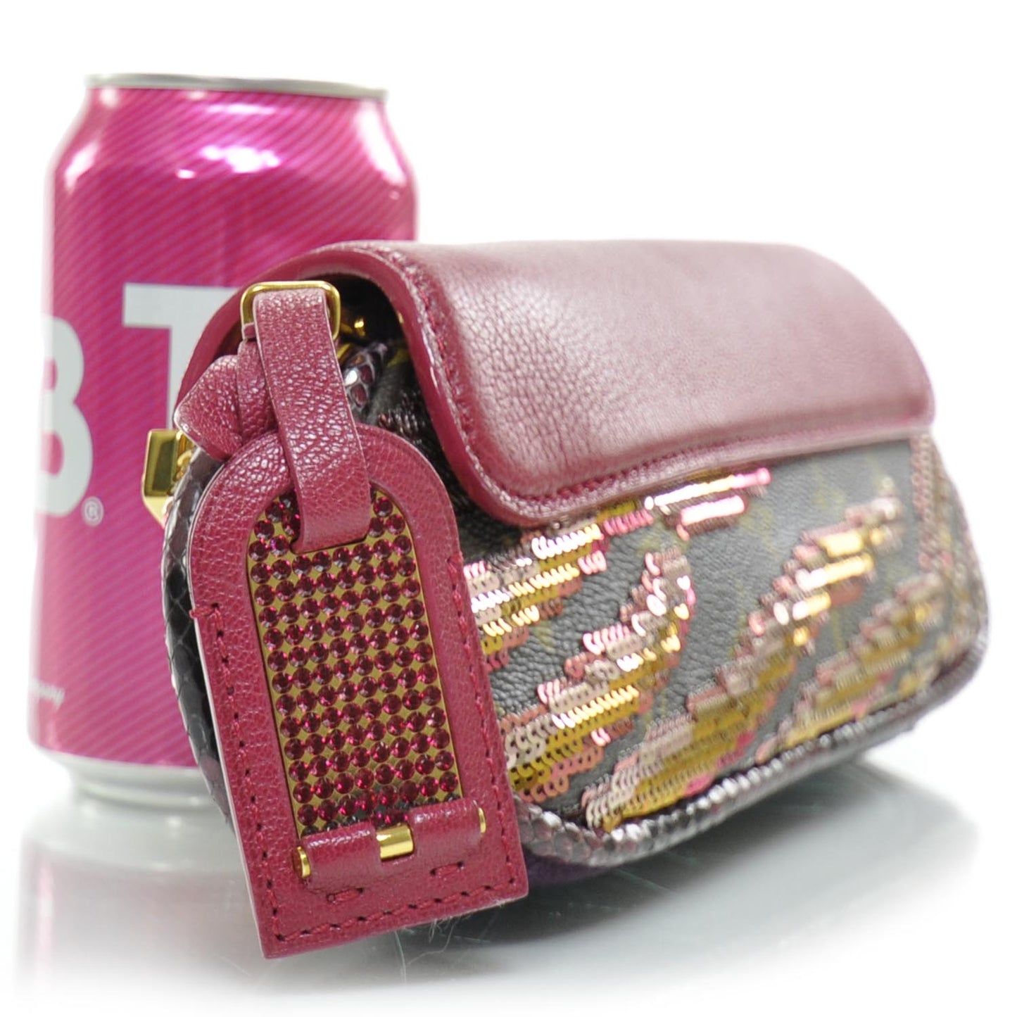 Monogram Sequins Savage Cub Clutch Rose