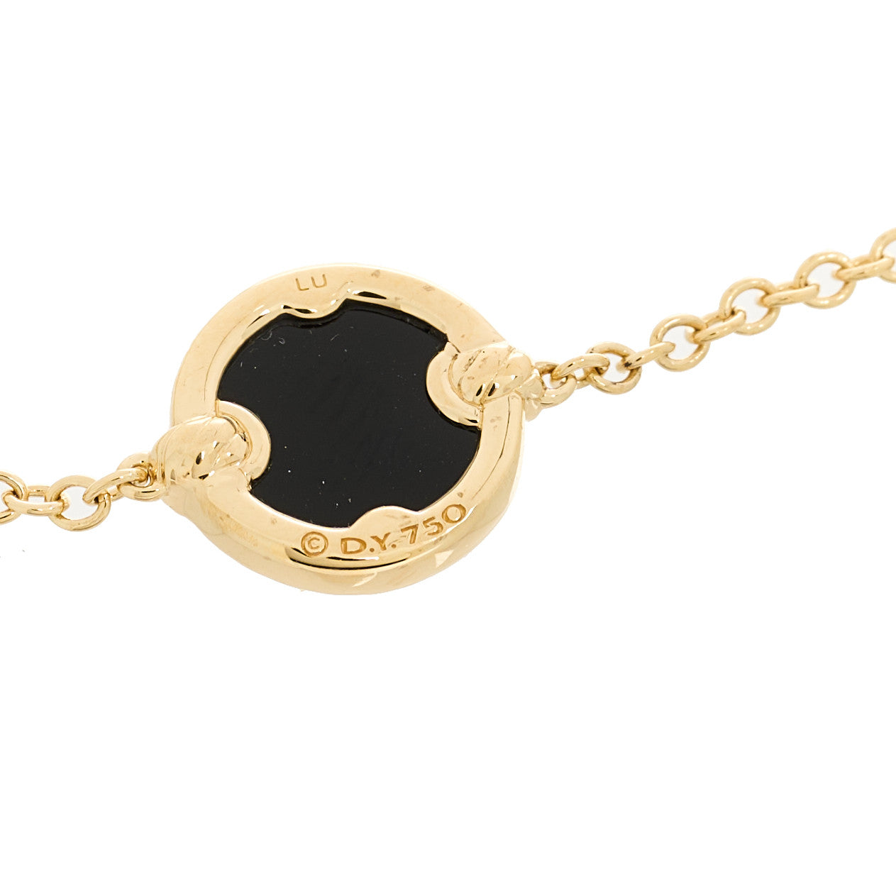 David Yurman 18K Yellow Gold Diamond Black Onyx Petite Elements Bracelet 3 of 3