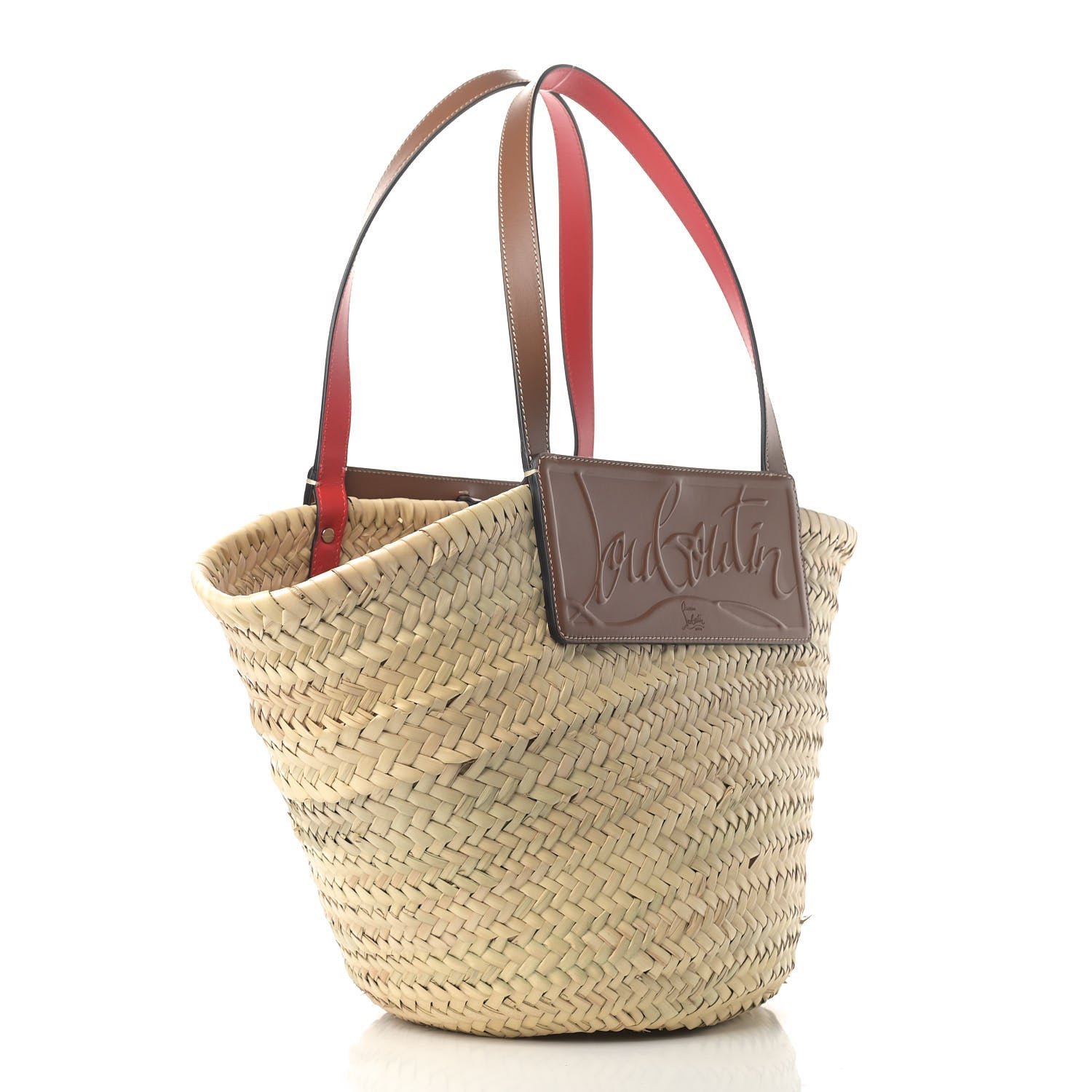 Christian Louboutin Woven Straw Loubishore Tote Beige 2 of 6