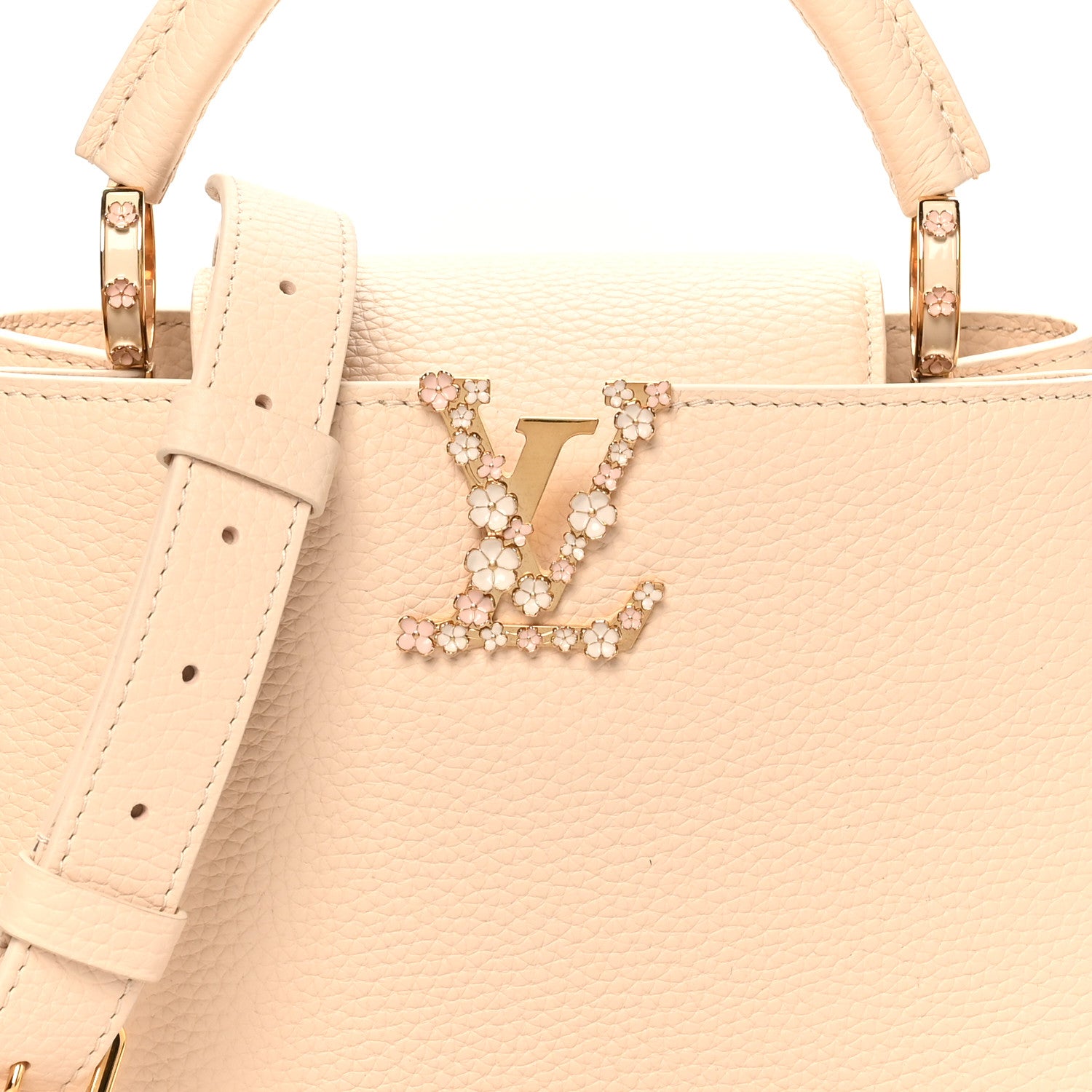 Louis Vuitton Taurillon Bloom Capucines BB Powder Beige 7 of 9
