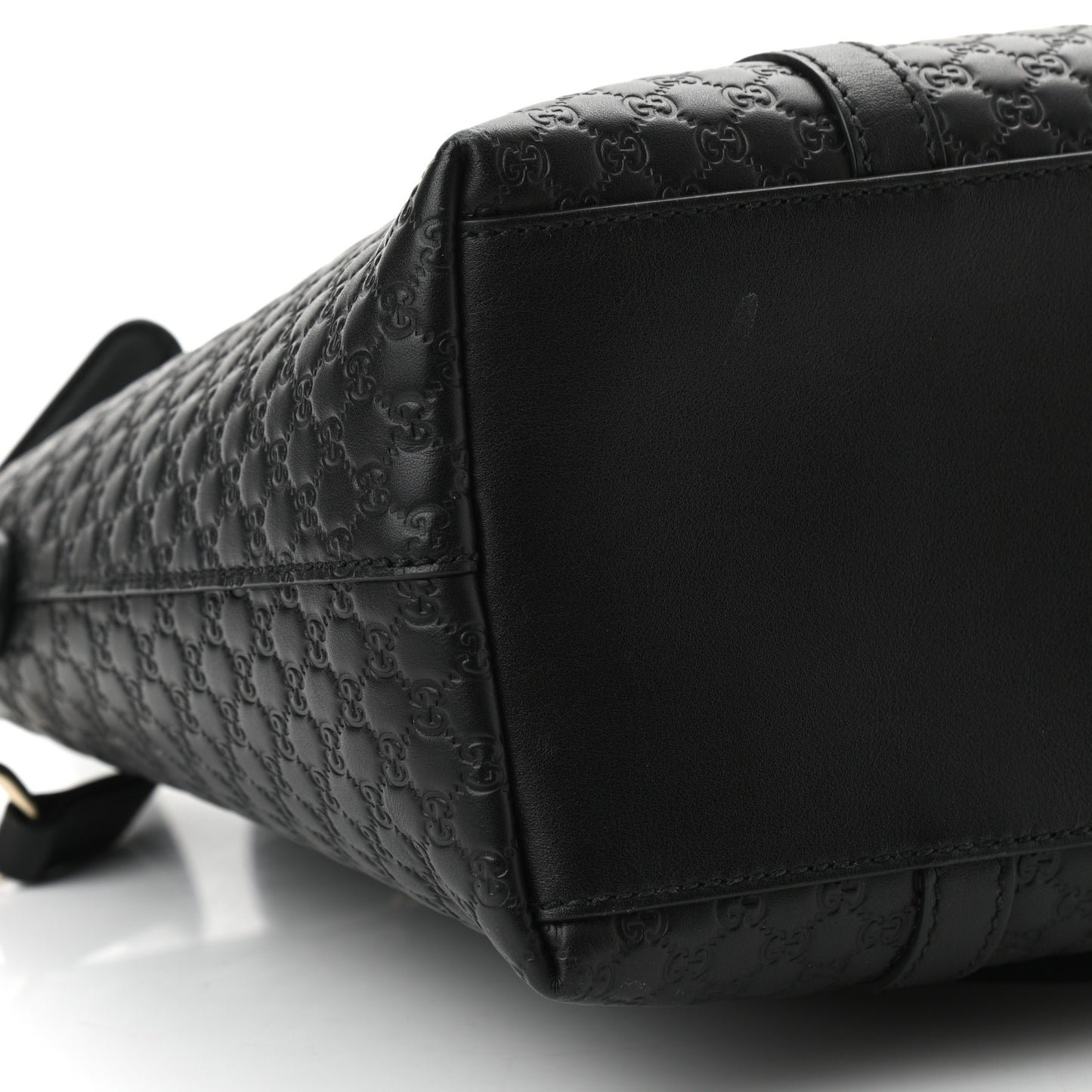 Soft Microguccissima Small Zippered Satchel Black
