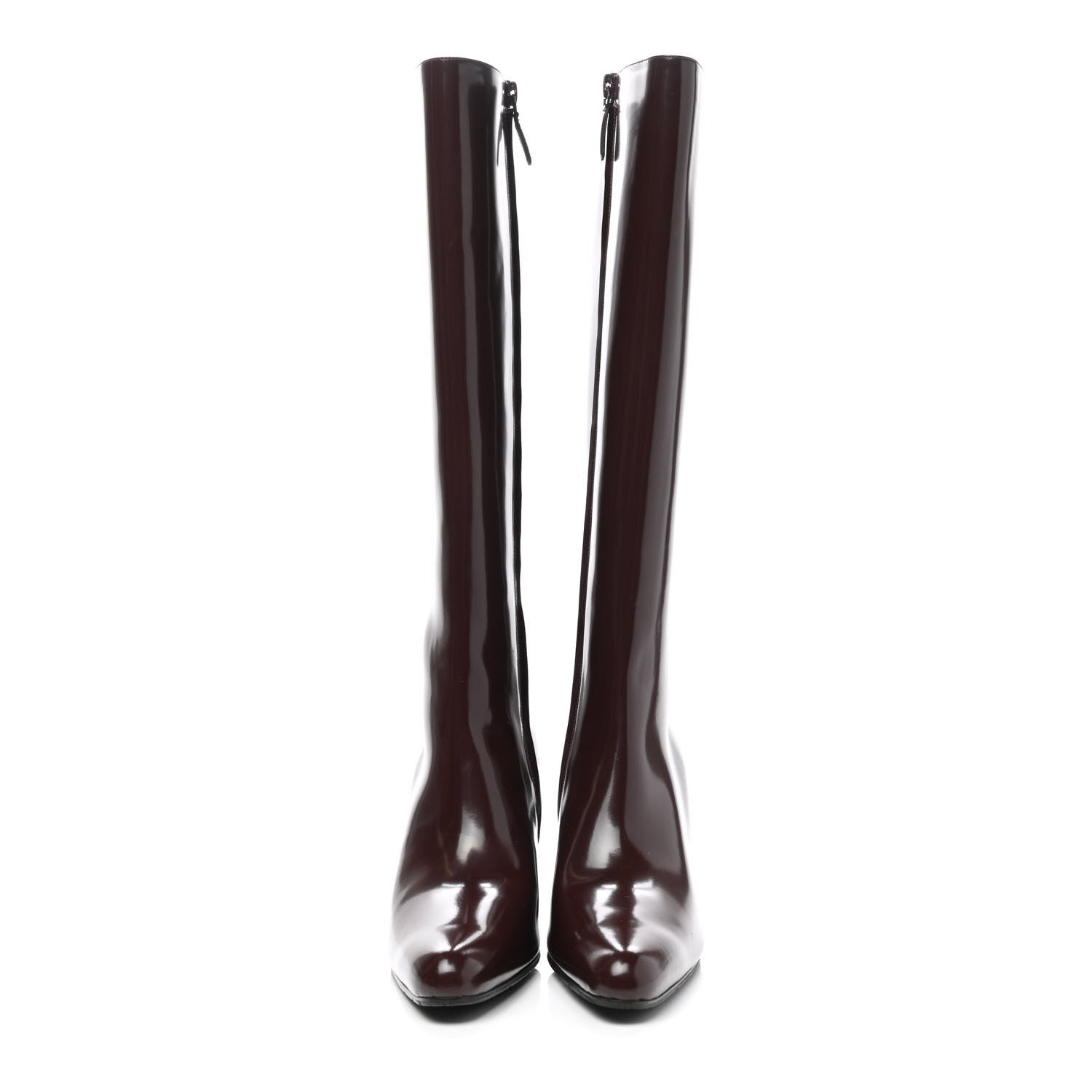 Balenciaga Patent Knee High Calfskin 110mm Boots 36 Bordeaux 2 of 8