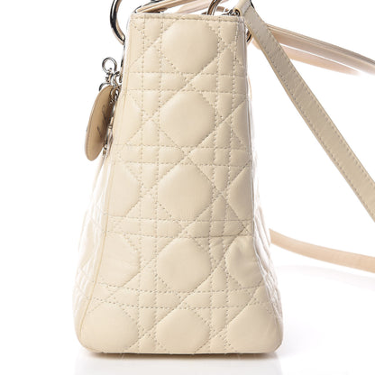 Christian Dior Lambskin Cannage Medium Lady Dior Light Beige 15 of 21