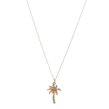Tiffany 18K Yellow Gold Palm Tree Pendant Necklace 1 of 6