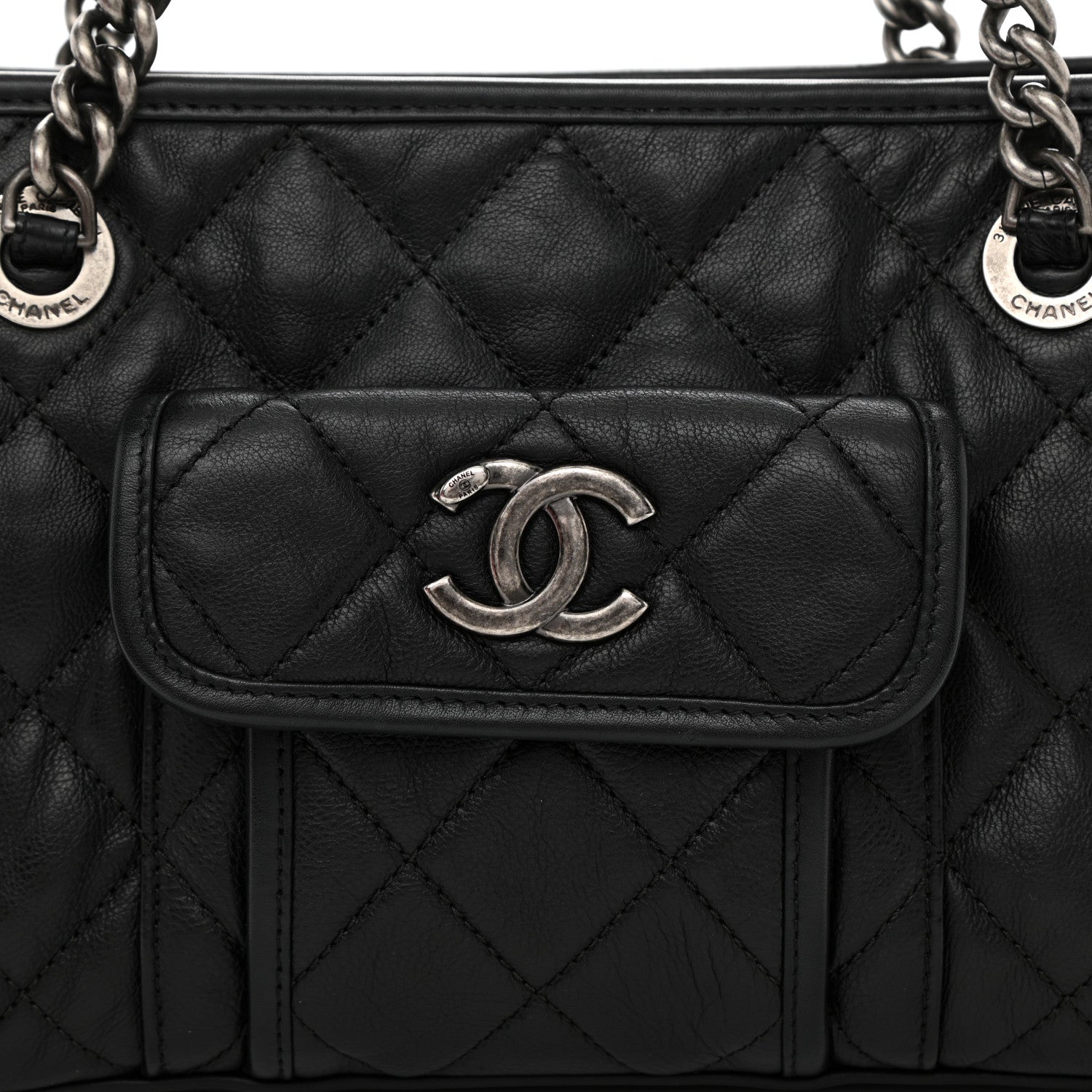 Chanel Calfskin Quilted Small Casual Riviera Zip Shoulder Bag Black 9 of 10